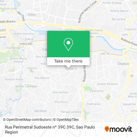 Mapa Rua Perimetral Sudoeste nº 39C 39C