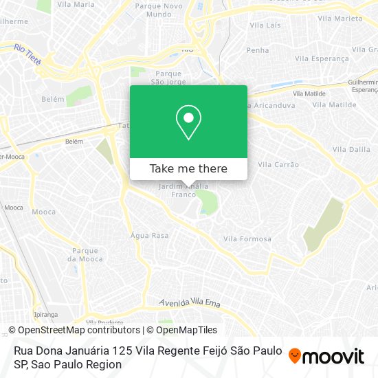 Mapa Rua Dona Januária   125   Vila Regente Feijó   São Paulo   SP