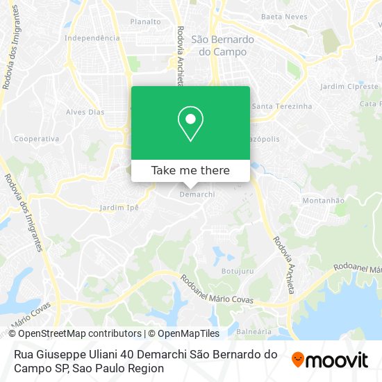 Mapa Rua Giuseppe Uliani  40   Demarchi   São Bernardo do Campo   SP