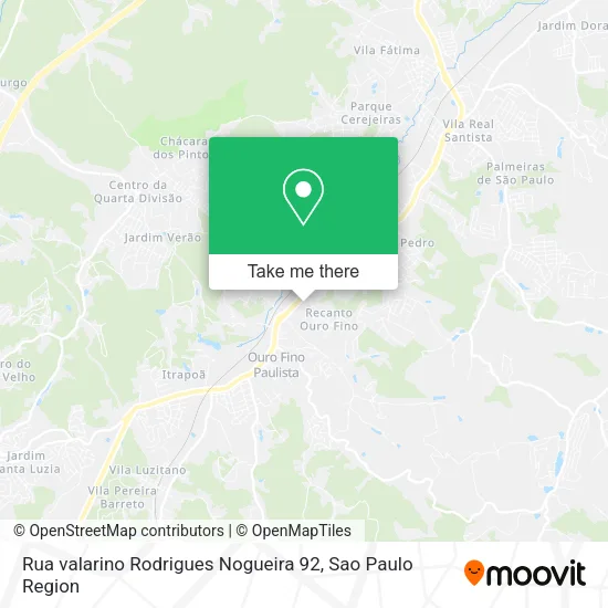 Rua valarino Rodrigues Nogueira 92 map