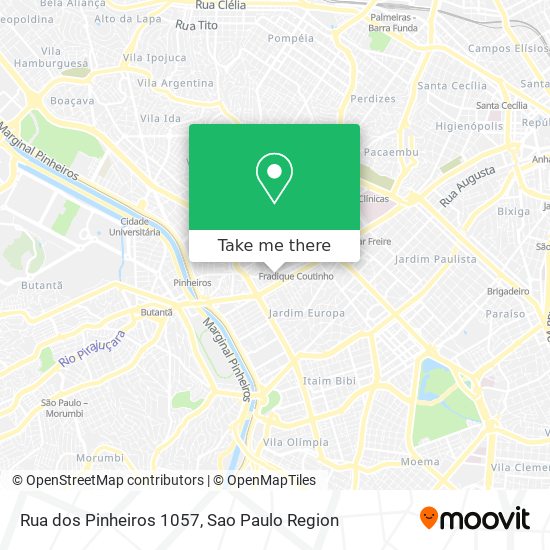 Mapa Rua dos Pinheiros  1057