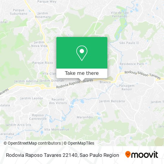Mapa Rodovia Raposo Tavares 22140