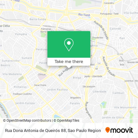 Mapa Rua Dona Antonia de Queirós  88