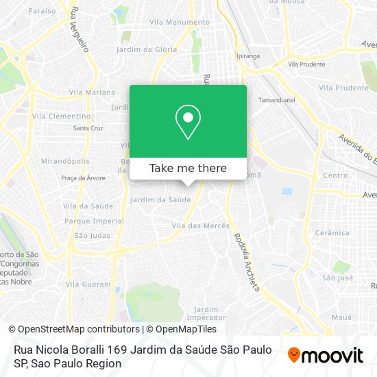 Mapa Rua Nicola Boralli  169   Jardim da Saúde   São Paulo   SP