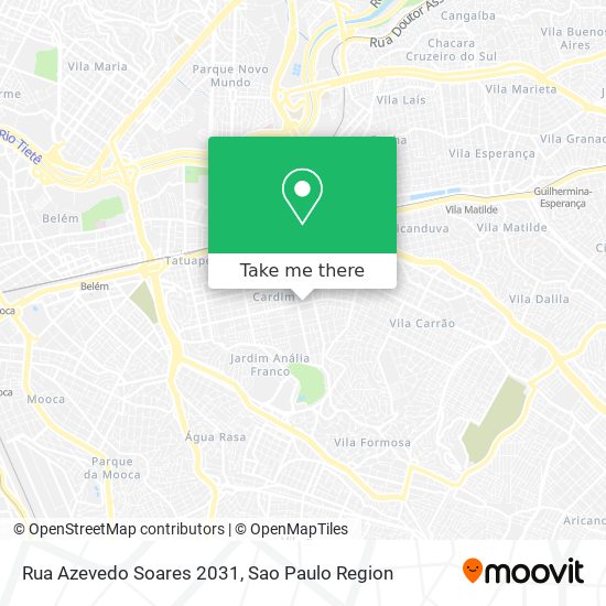 Rua Azevedo Soares 2031 map