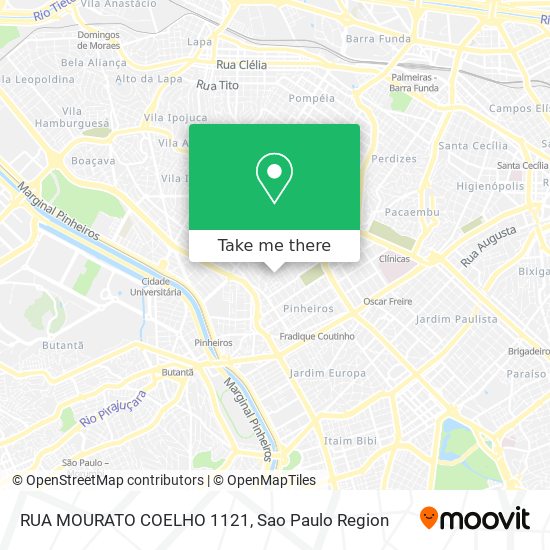 Mapa RUA MOURATO COELHO 1121