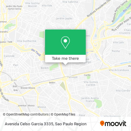 Avenida Celso Garcia 3335 map