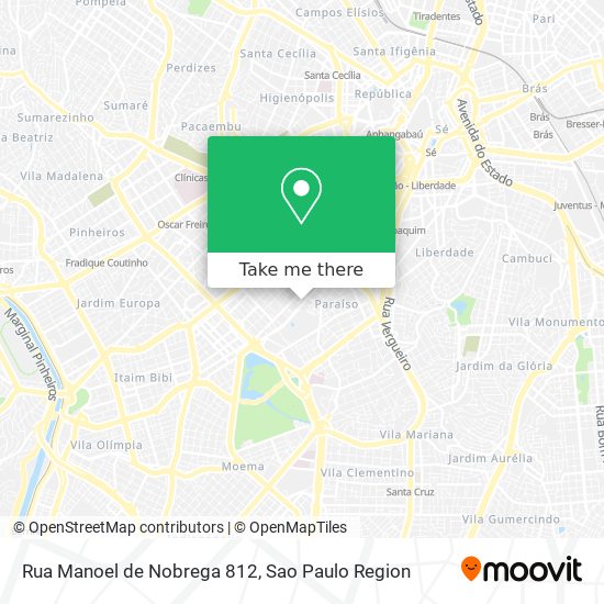 Mapa Rua Manoel de Nobrega  812
