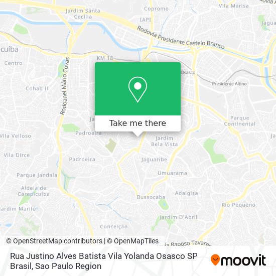 Rua Justino Alves Batista   Vila Yolanda  Osasco   SP  Brasil map