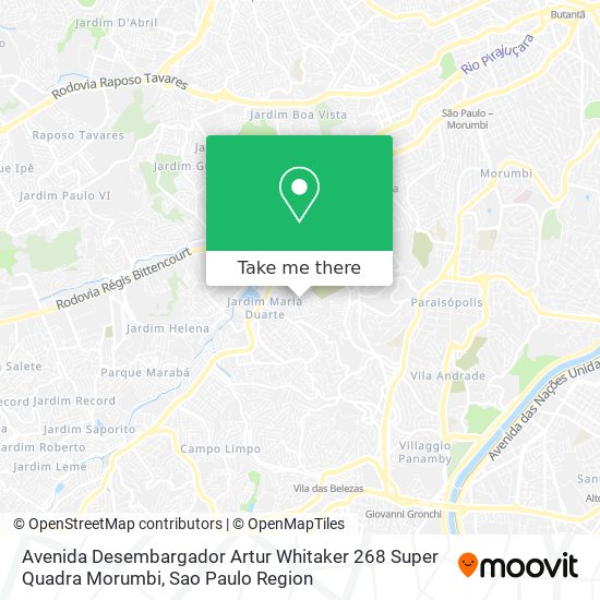 Mapa Avenida Desembargador Artur Whitaker 268   Super Quadra Morumbi