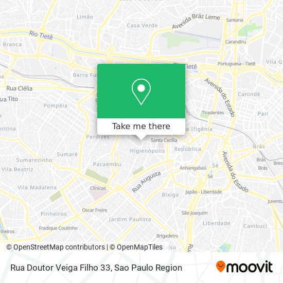 Mapa Rua Doutor Veiga Filho 33