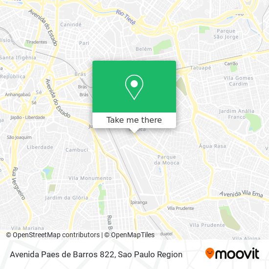 Avenida Paes de Barros 822 map