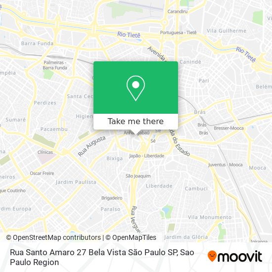 Mapa Rua Santo Amaro 27   Bela Vista   São Paulo   SP