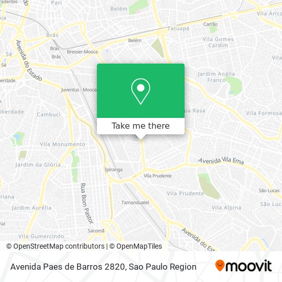 Mapa Avenida Paes de Barros 2820