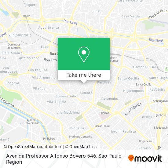 Mapa Avenida Professor Alfonso Bovero 546