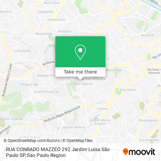 Mapa RUA CONRADO MAZZEO  292   Jardim Luisa   São Paulo   SP