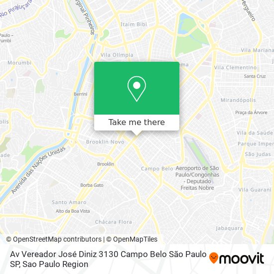 Mapa Av  Vereador José Diniz  3130  Campo Belo  São Paulo   SP