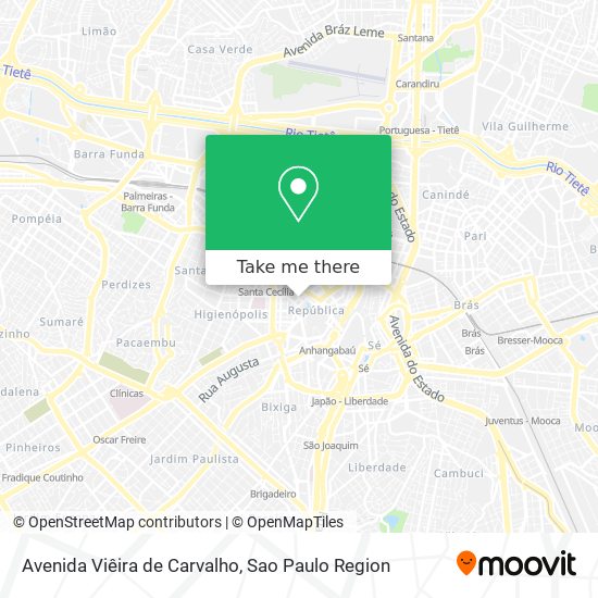 Mapa Avenida Viêira de Carvalho