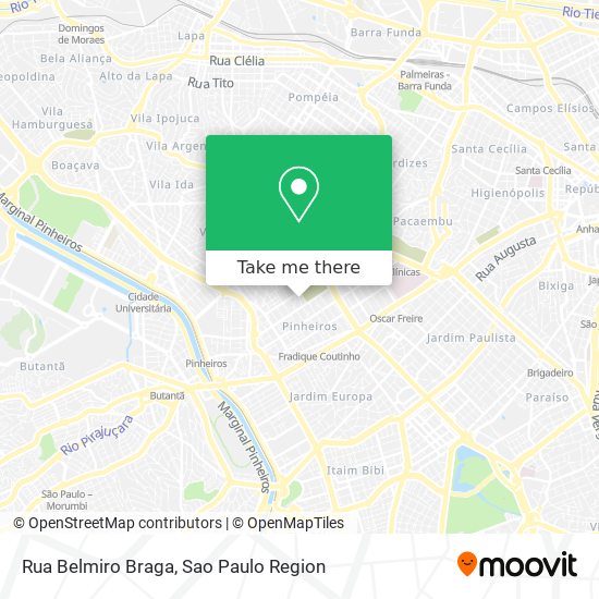 Mapa Rua Belmiro Braga