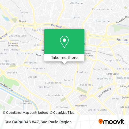 Rua CARAÍBAS 847 map