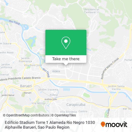Mapa Edifício Stadium  Torre 1   Alameda Rio Negro  1030   Alphaville  Barueri