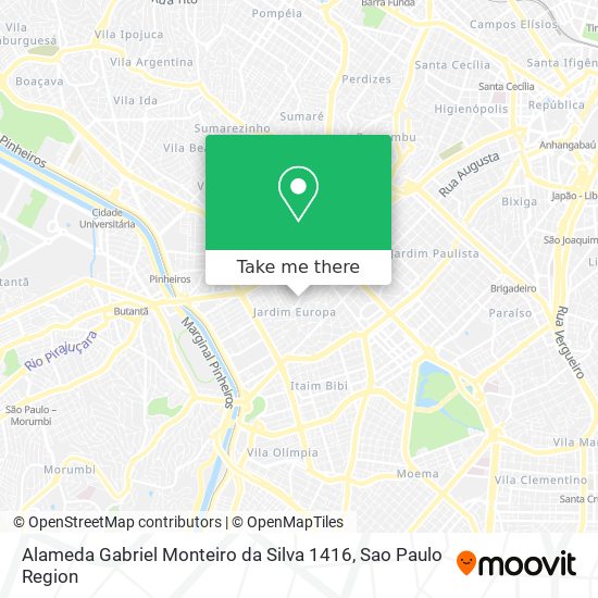 Alameda Gabriel Monteiro da Silva 1416 map