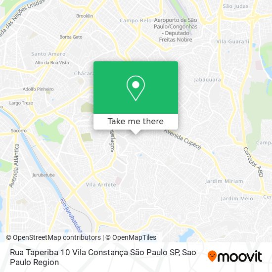Mapa Rua Taperiba  10   Vila Constança   São Paulo   SP