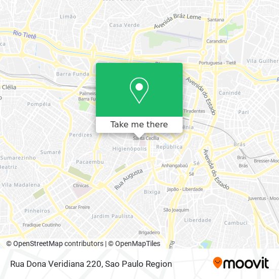 Mapa Rua Dona Veridiana 220