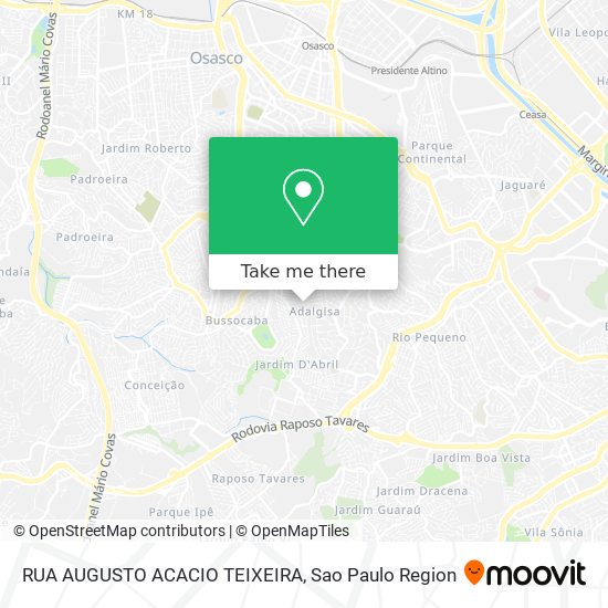 RUA AUGUSTO ACACIO TEIXEIRA map