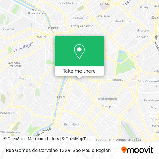 Mapa Rua Gomes de Carvalho 1329