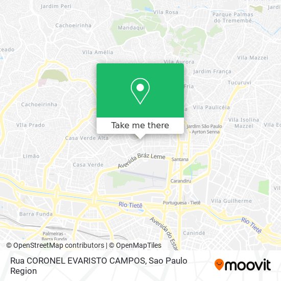 Rua CORONEL EVARISTO CAMPOS map