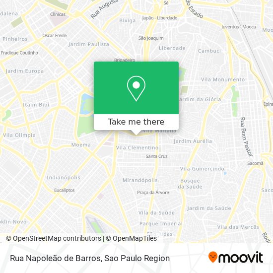 Mapa Rua Napoleão de Barros