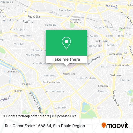 Mapa Rua Oscar Freire  1668 34