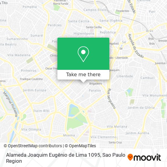 Mapa Alameda Joaquim Eugênio de Lima  1095
