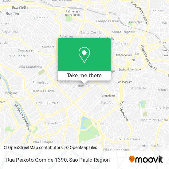 Mapa Rua Peixoto Gomide 1390