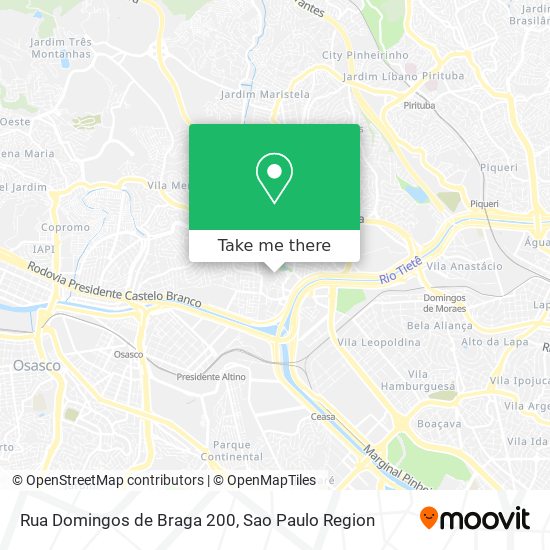 Mapa Rua Domingos de Braga 200