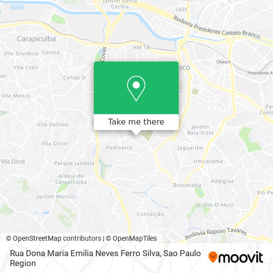 Mapa Rua Dona Maria Emilia Neves Ferro Silva