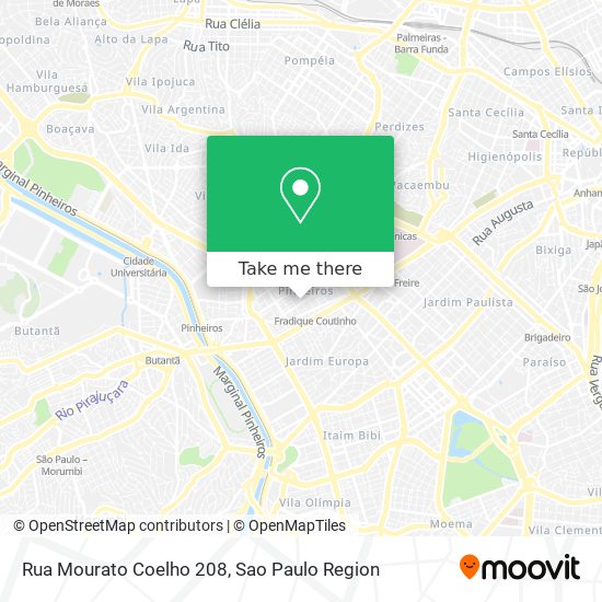 Mapa Rua Mourato Coelho 208