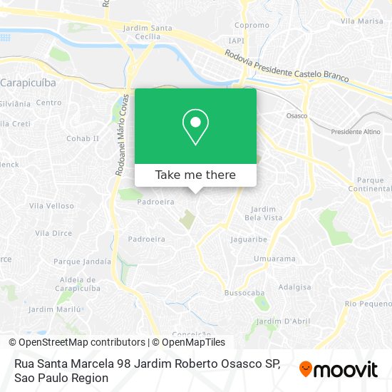 Mapa Rua Santa Marcela  98   Jardim Roberto   Osasco   SP