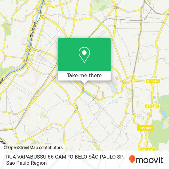 Mapa RUA VAPABUSSU  66 CAMPO BELO  SÃO PAULO SP