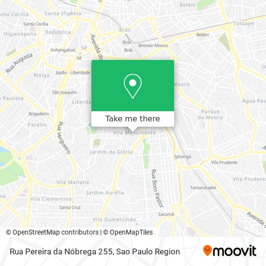 Mapa Rua Pereira da Nóbrega  255
