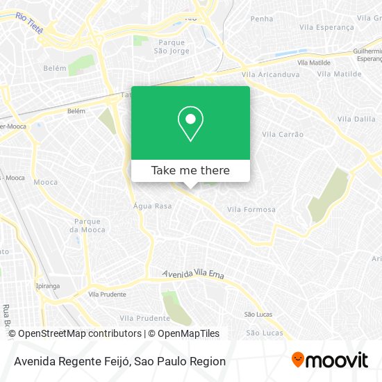 Mapa Avenida Regente Feijó