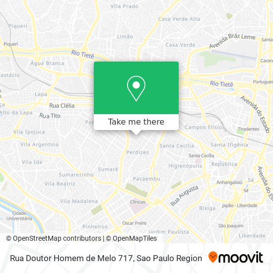 Mapa Rua Doutor Homem de Melo 717