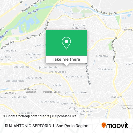 Mapa RUA ANTONIO SERTÓRIO 1