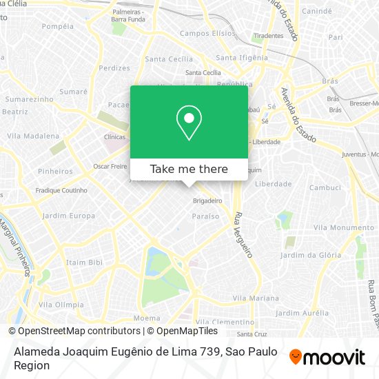 Mapa Alameda Joaquim Eugênio de Lima 739