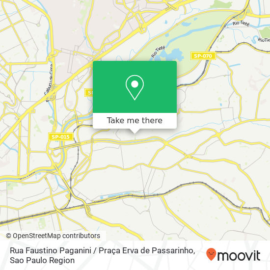 Mapa Rua Faustino Paganini / Praça Erva de Passarinho