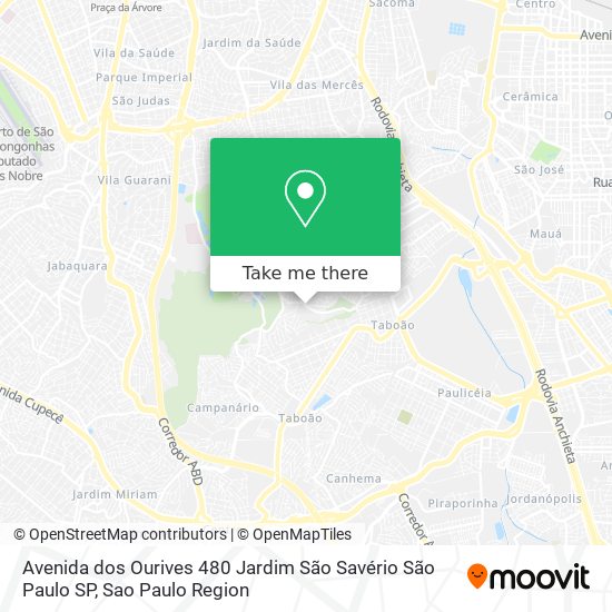 Mapa Avenida dos Ourives  480   Jardim São Savério   São Paulo   SP
