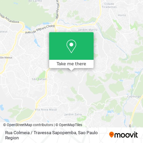 Rua Colmeia / Travessa Sapopemba map