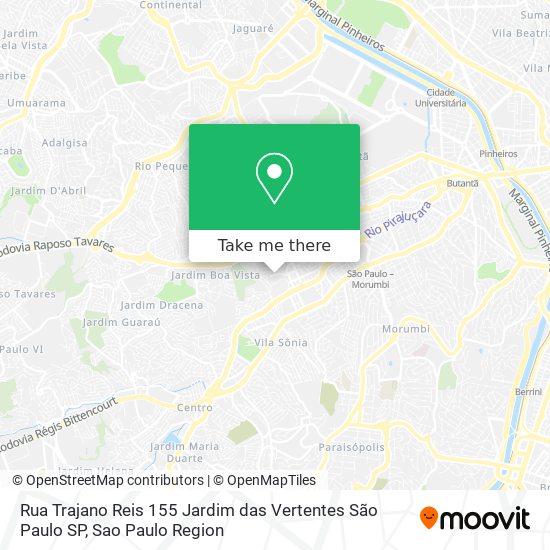 Rua Trajano Reis  155   Jardim das Vertentes   São Paulo   SP map