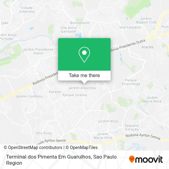 Terminal dos Pimenta Em Guarulhos map
